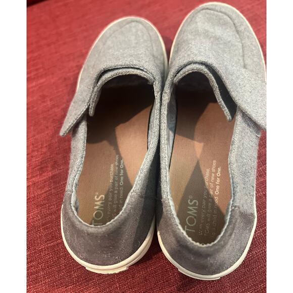 TOMS Altair Light Gray Wool Felt Slip On Sneaker Shoes Size 8 - Picture 9 of 12